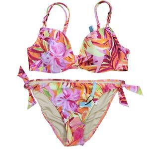 MARIE JO Swim Bikini Top & Bottoms Set Beach Vacation Resort Coastal‎ Poolside